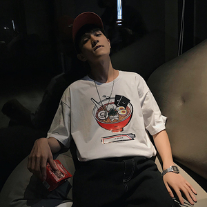 2026夏装新款卡通拉面印花宽松圆领短袖T恤 A025-T303-P30 39图片