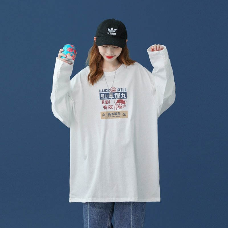 2026秋季新款创意卡通宽松圆领长袖T恤中性风情侣潮A025-C59-P30,男装T恤,电商A025