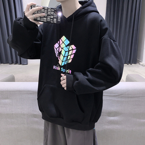 2021七彩夜光镭射炫彩反光加绒连帽卫衣 A025-W101-P60 控78图片