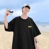 2025夏装个性图案情侣圆领短袖T恤纯棉男款A025-T7593-P25控38，男装T恤，电商A025