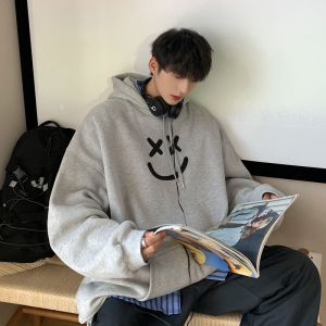 2026秋季新款创意笑脸宽松连帽大码卫衣港风 A025-W179-P50 控68图片