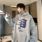 2025秋装字母印花学生宽松连帽卫衣潮A025-W581-P55控78加绒65，男装卫衣，电商A025