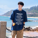 现货纯棉~2025夏装街头字母圆领短袖T恤A025-T7607-P25控38，男装T恤，电商A025