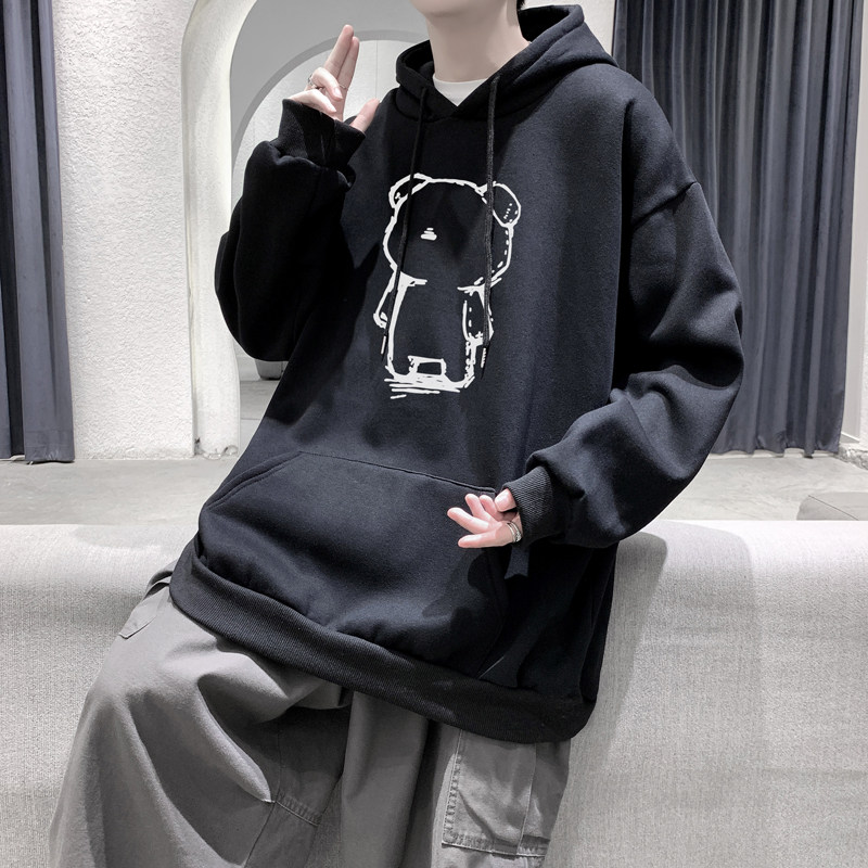 2026秋冬新款创意小熊宽松连帽卫衣大码外套帽衫A025-W106-P55,女装短外套,电商A025