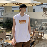 @2025夏装火焰字母运动背心休闲无袖t恤坎肩A025-B316-P25控38，男装背心/马甲，电商A025