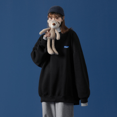 Winter 2020 new creative letter loose velvet high collar sweater neutral style