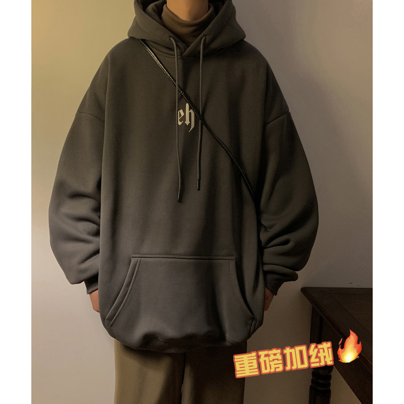 重磅加绒加厚直播品质大板型2022美式基础字母连帽卫衣W570-P60,男装卫衣,电商A025
