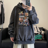 S1505A-P68控88加绒782025秋装嘻哈街头水洗雪花连帽卫衣，男装卫衣，电商A025