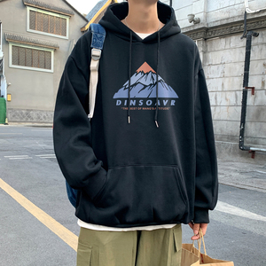 2021创意雪山字母连帽加绒卫衣大码 A025-W155-P50 控68图片