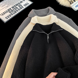 2025冬装半拉链高领毛衣情侣加厚打底针织衫慵懒风A025-M029-P58，男装T恤，电商A025