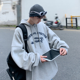 2026秋装新款创意飞机字母印花宽松连帽卫衣A025-W515-P50控68，男装卫衣，电商A025