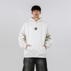 2025春刺绣三条杠一粒扣子连帽卫衣帽衫 A025-W692-P50 控68，男装卫衣，电商A025