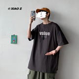 2026夏季新款创意字母大码圆领短袖T恤情侣A025-T7175-P25控38，男装T恤，电商A025