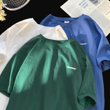 2026夏装字母印花宽松圆领短袖T恤平铺A025-T7379-P25控38，男装T恤，电商A025