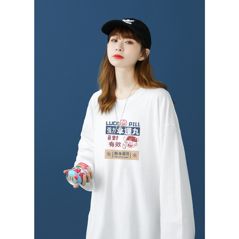 2026秋季新款创意卡通宽松圆领长袖T恤中性风情侣潮 A025-C59-P30图片