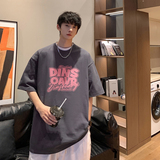@2025夏装街头字母印花宽松圆领短袖T恤港风A025-T7507-P25控38，男装T恤，电商A025