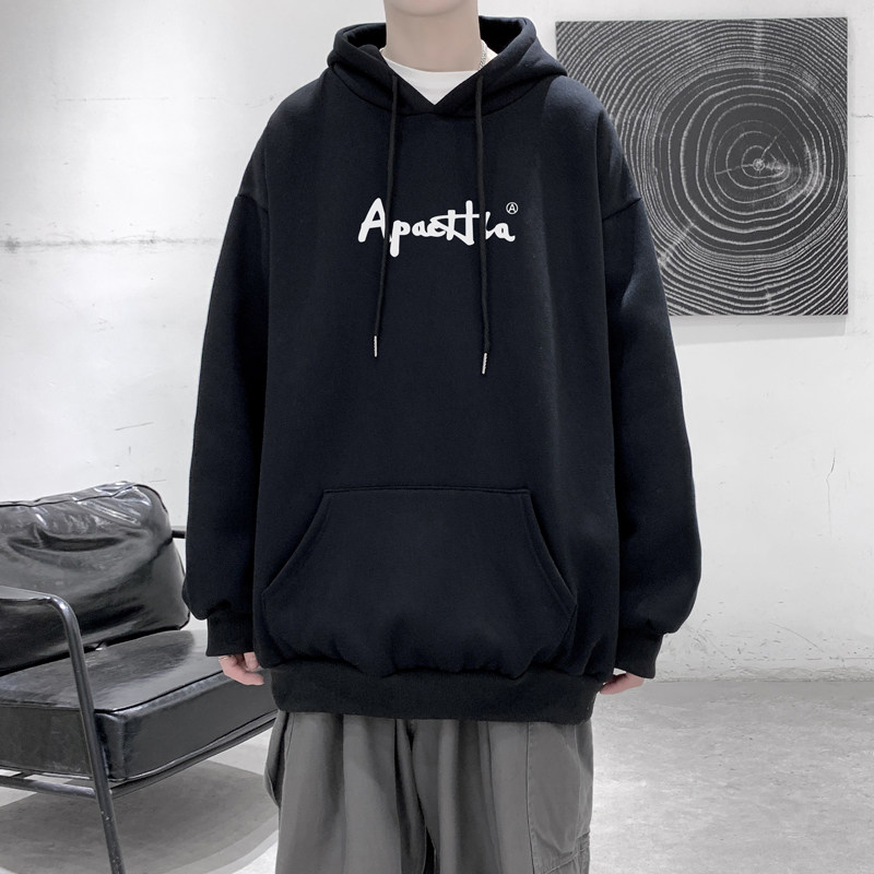 2026冬装新款ins风字母宽松连帽加绒卫衣大码A025-W138-P50控68,男装卫衣,电商A025
