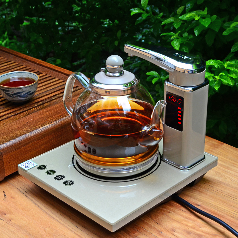 玻璃透明水壶抽水电热一体机茶具
