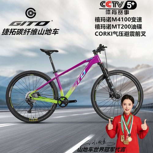 GITO碳纤维山地车禧玛诺1X10速