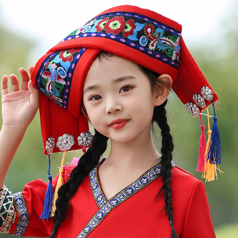 广西三月三壮族头饰少数民族服装头饰男女童苗族瑶族土家族帽子