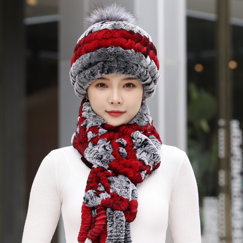 獭兔毛皮草帽子女秋冬保暖包头帽时尚韩版百搭冬天户外休闲帽新款