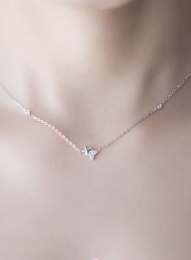 弥音原作 自映朝朝项链气质轻奢通勤小锁骨链S925纯银项链简约