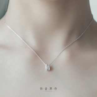 弥音原作 三福项链925纯银水钻吊坠项链气质简约轻奢时尚个性百搭