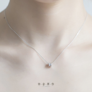 弥音原作 千年轮项链925纯银项链女水钻圆锁骨链简约日韩学生礼物