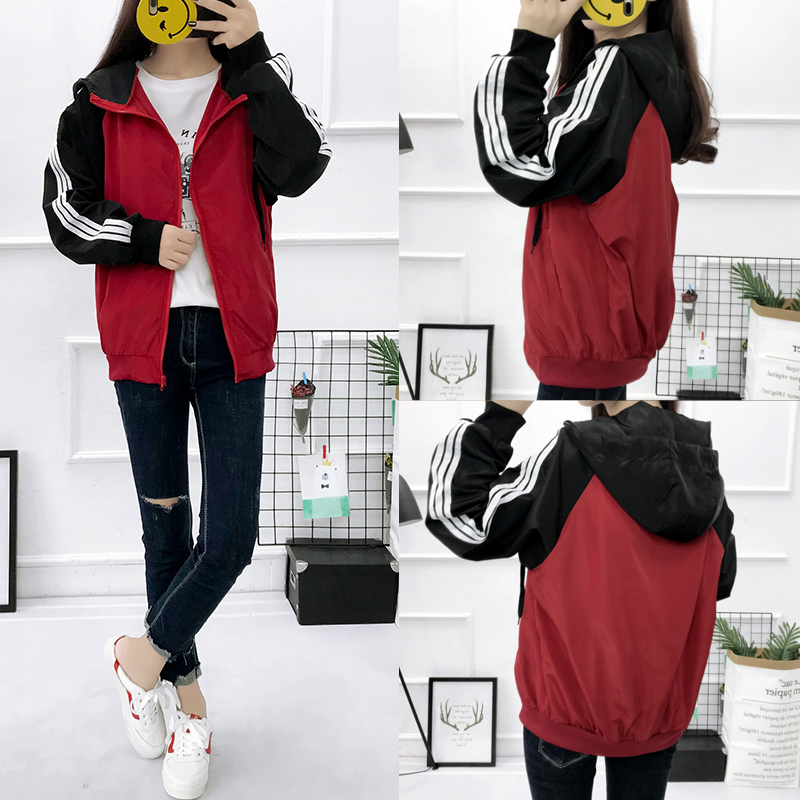 Real shooting couple's dress 2021 new striped student BF loose and versatile men and women wear jacket Harajuku style baseball suit