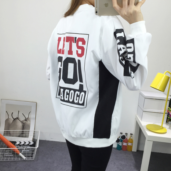 2021 spring clothes new style college style letter work clothes windbreaker