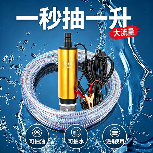 抽水泵自吸潜水泵电瓶电动车抽水神器家用浇水泵园林抽水机洒水泵