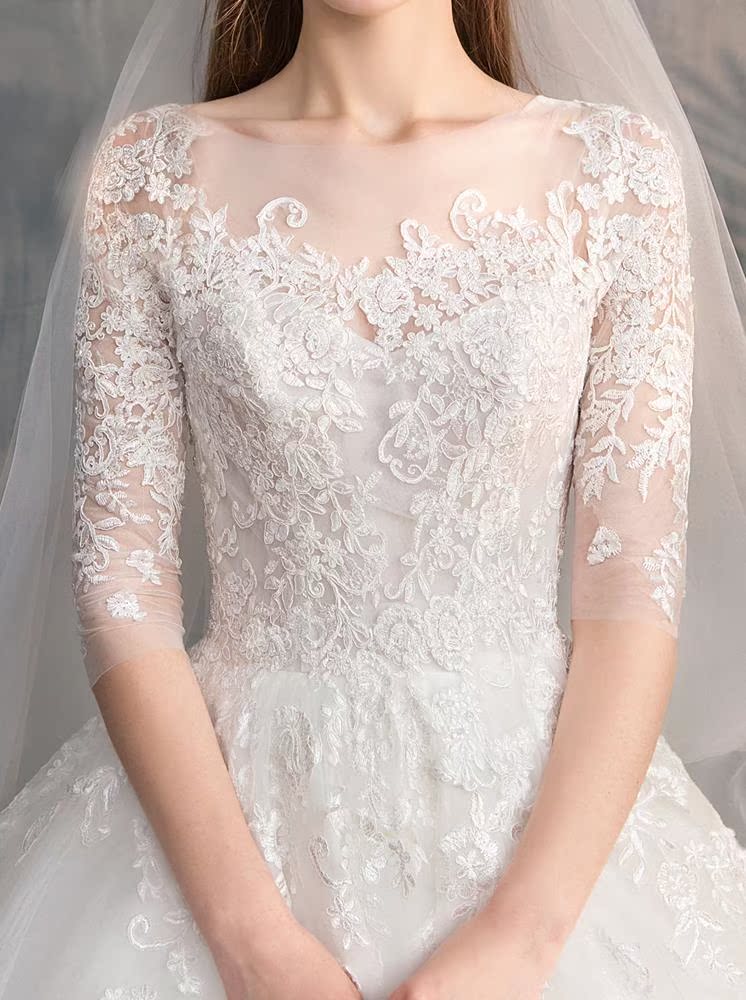 婚紗禮服森系新娘赫本壹字肩長袖拖尾顯瘦齊地簡約婚紗素雅輕便在類目 女裝/女士精品, 婚紗/旗袍/禮服, 婚紗中 - 來自Buy2taobao.com提供專業的淘寶代購服務