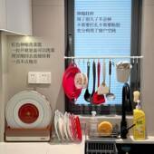 厨房厨具收纳免打孔伸缩杆铲子勺子置物架可升缩窗户挂东西收纳杆