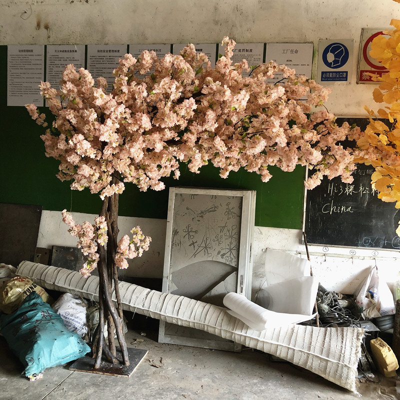 婚庆摄影道具网红樱花树大型室内贴墙摆设许愿树桃花树道具树定制