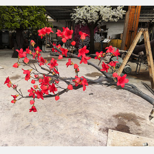仿真木棉花树玉兰花树假花商场室内装饰橱窗摆放仿真树美陈定制