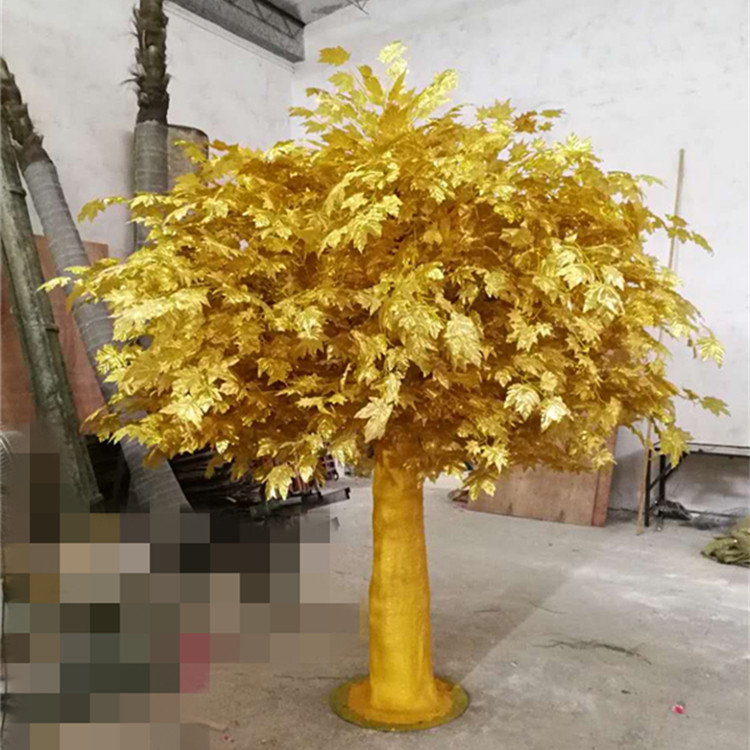 仿真金枫树发财树金钱树室内装饰人造绿植枫叶树防真树植物商场