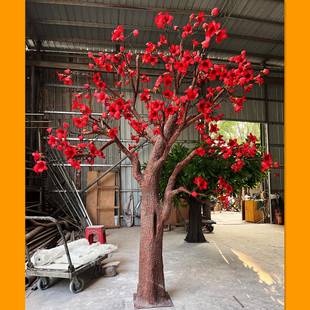 仿真木棉花树玉兰花树大型假花商场室内装饰摆放防真树橱窗美陈