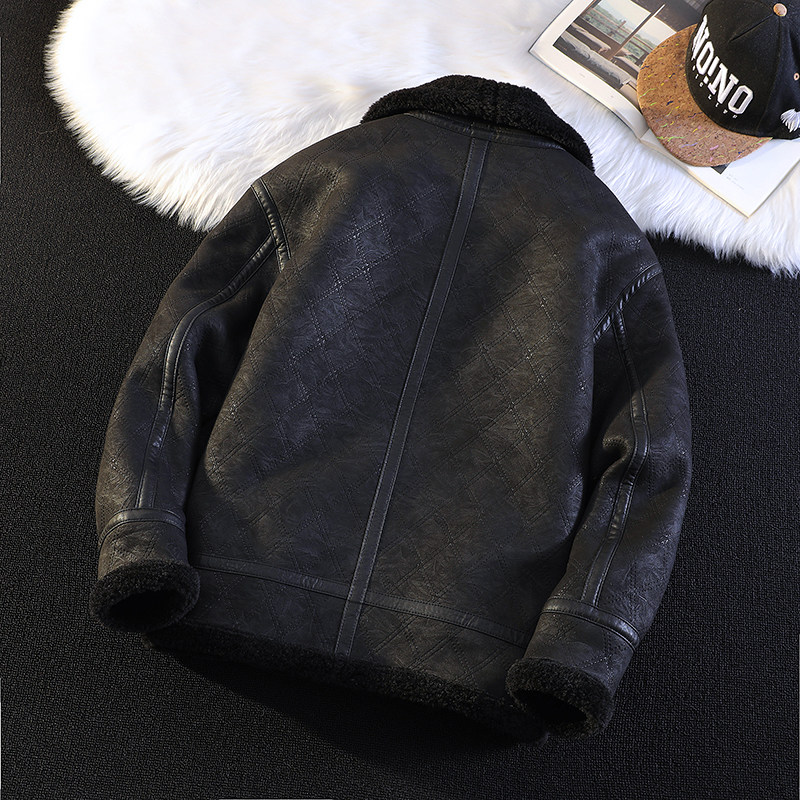 25年冬季新款皮毛一体加绒加厚夹克男外套D209A-PT789A-P245,男装夹克,电商D209A