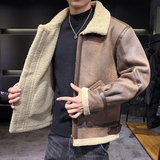 店主风2025冬季新款大码皮毛一体休闲夹克外套男D209A-PT588-P245，男装夹克，电商D209A