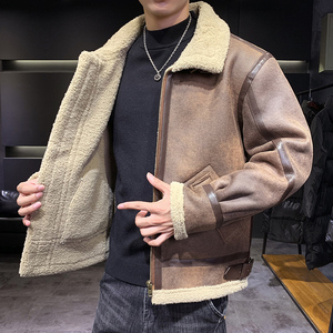 店主风2025冬季新款大码皮毛一体休闲夹克外套男D209A-PT588-P245图片