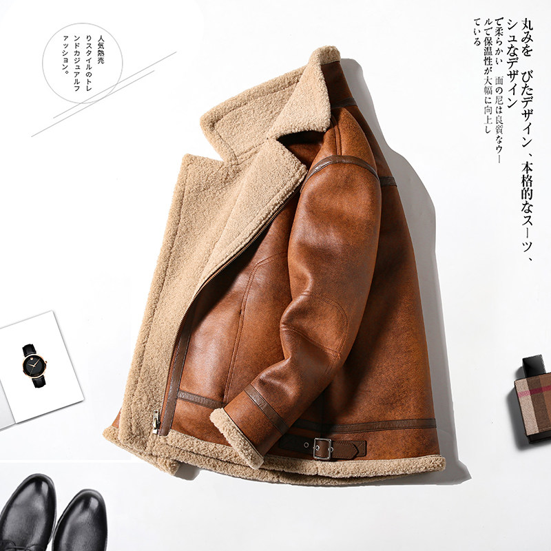 2025年冬季新款大码皮毛一体休闲夹克外套男D209A-PT587-P245,男装夹克,电商D209A