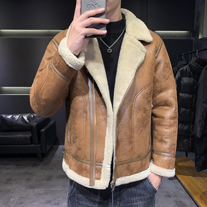店主风2025冬季新款大码皮毛一体休闲夹克外套男D209A-PT581-P245图片