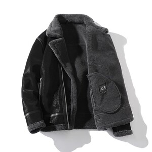 日系白底25年冬季新款皮毛一体加绒夹克男外套D209A-PT6699-P245图片