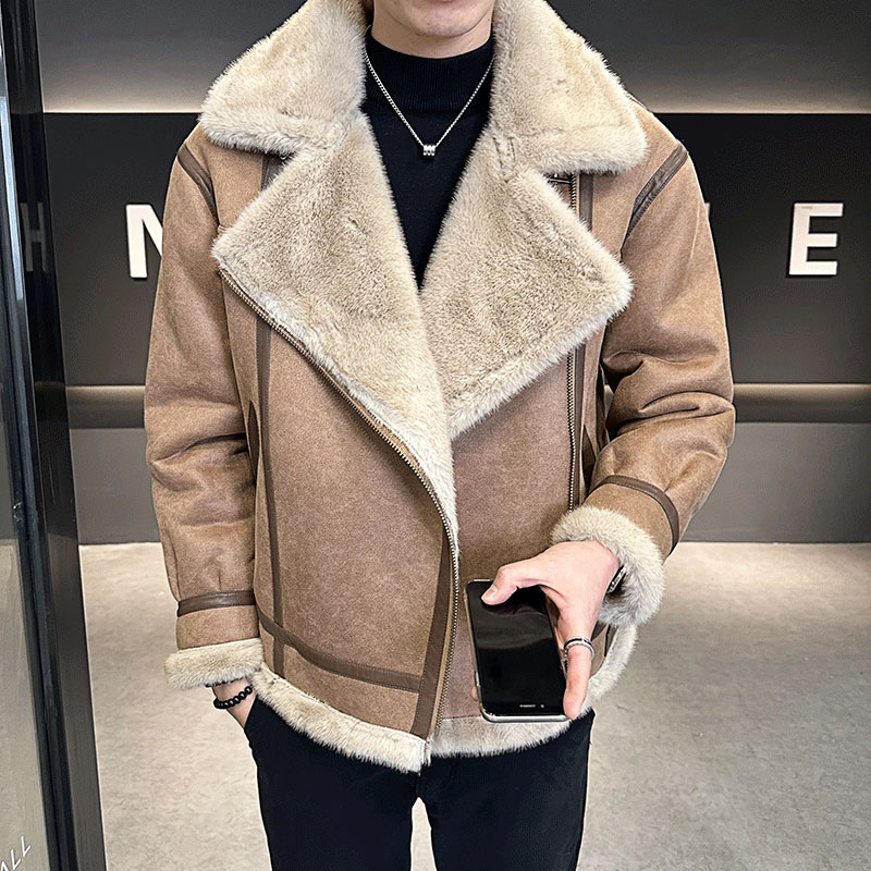 店主风25年冬季新款皮毛一体加绒加厚夹克外套D209A-PT555-P330,男装夹克,电商D209A