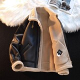 绒毯风2025冬季新款大码皮毛一体休闲夹克外套男D209A-PT789-P245，男装夹克，电商D209A
