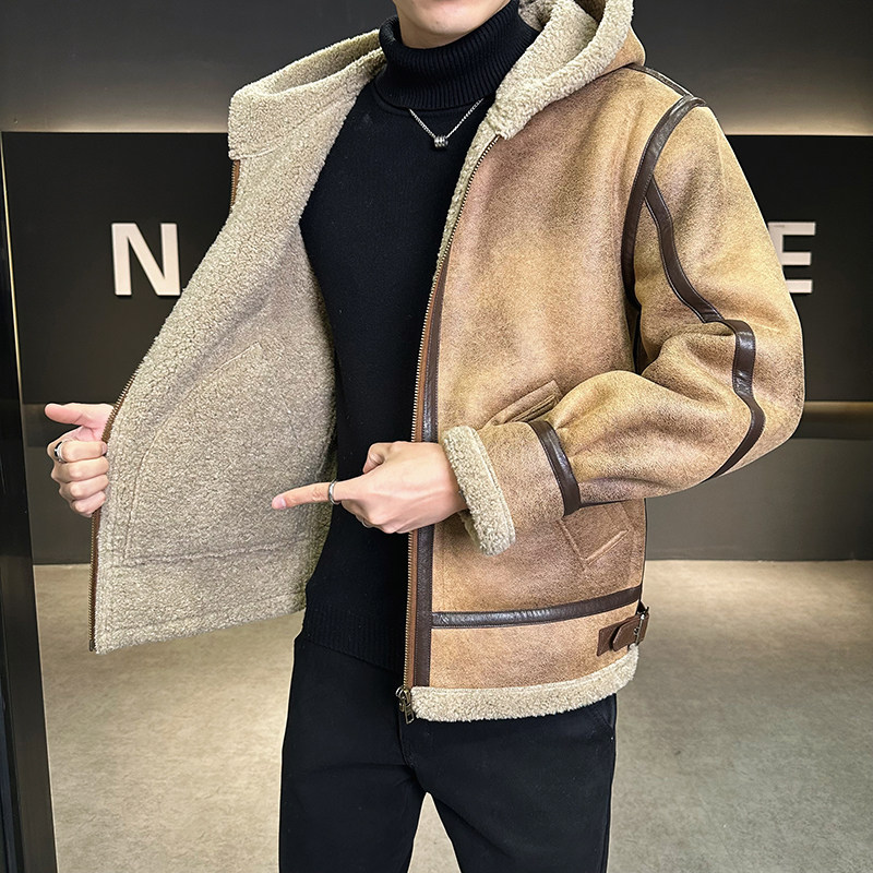 25年冬季新款皮毛一体加绒加厚夹克外套D209A-PT5858A-P265两色,男装夹克,电商D209A