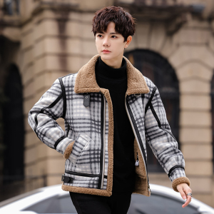 25年冬季新款皮毛一体格子绒保暖夹克外套D209A-PT589-P255控358，男装夹克，电商D209A
