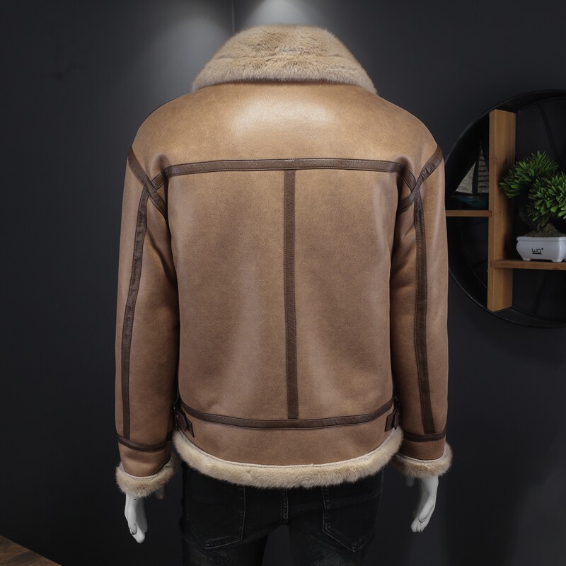 假模25年冬季新款皮毛一体加绒加厚夹克外套D209A-PT555-P330,男装夹克,电商D209A