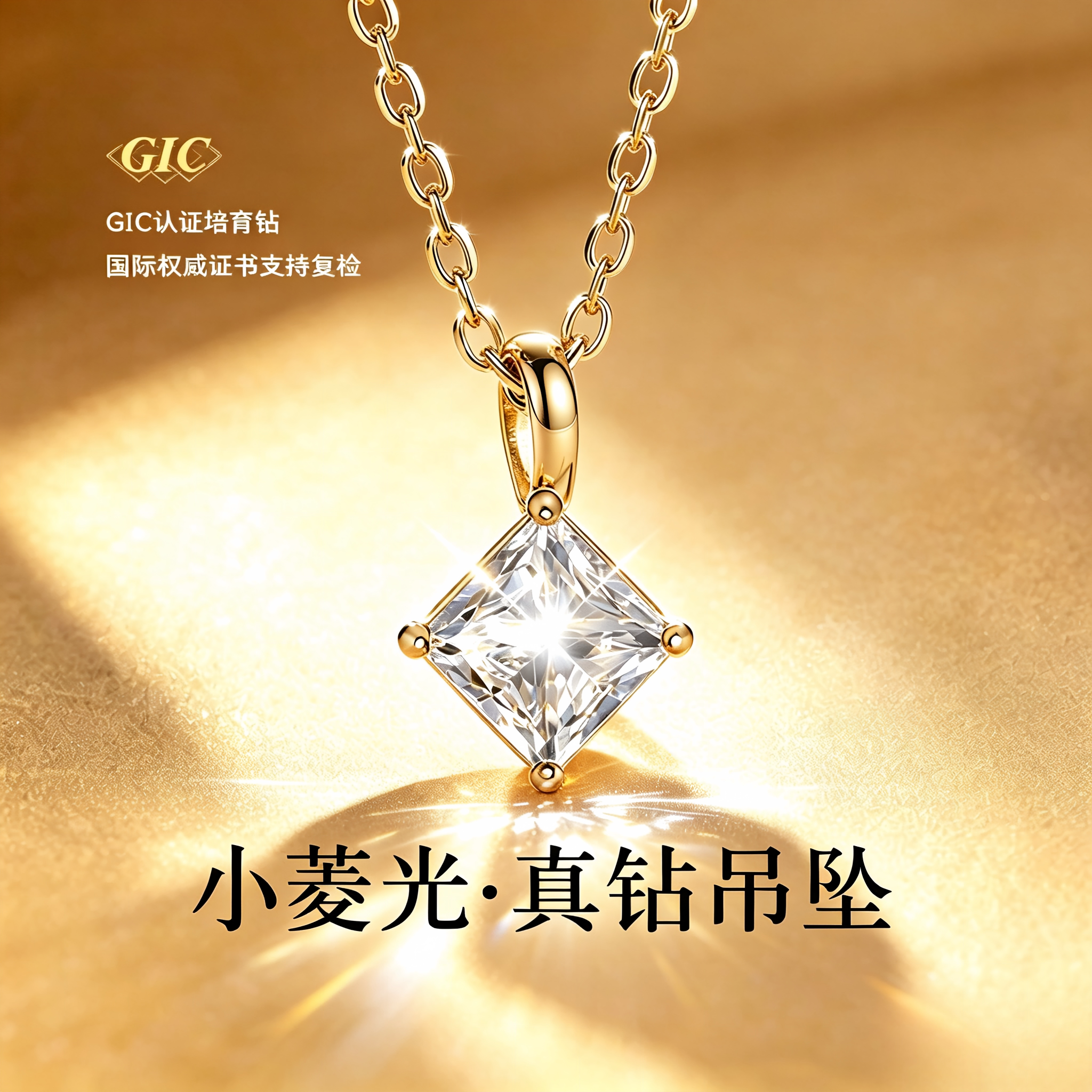 永传承小菱光铂金钻石锁骨链