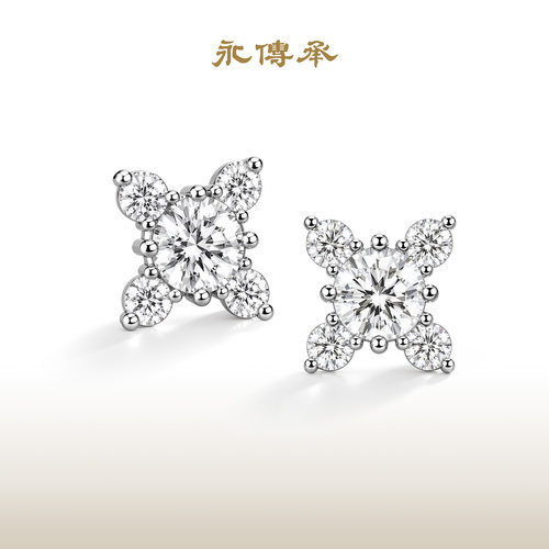 永传承雪芒星培育钻耳钉